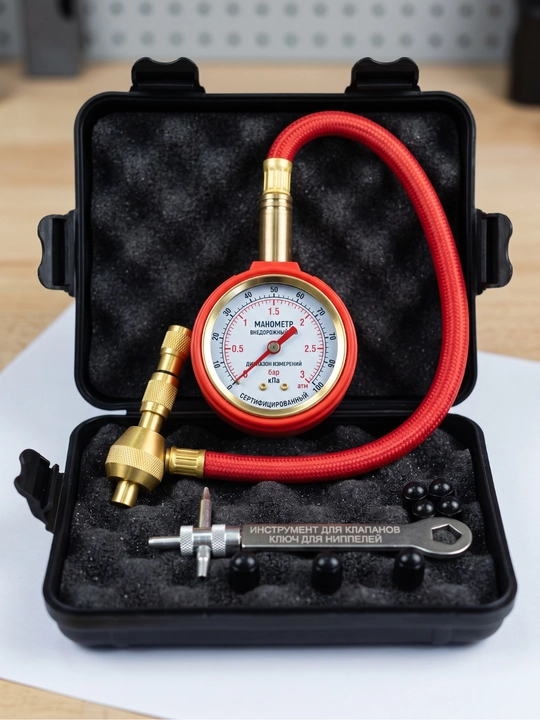 4x4 shinalar uchun professional manometr-deflator — bosimni tez tushirish va aniq o‘lchash