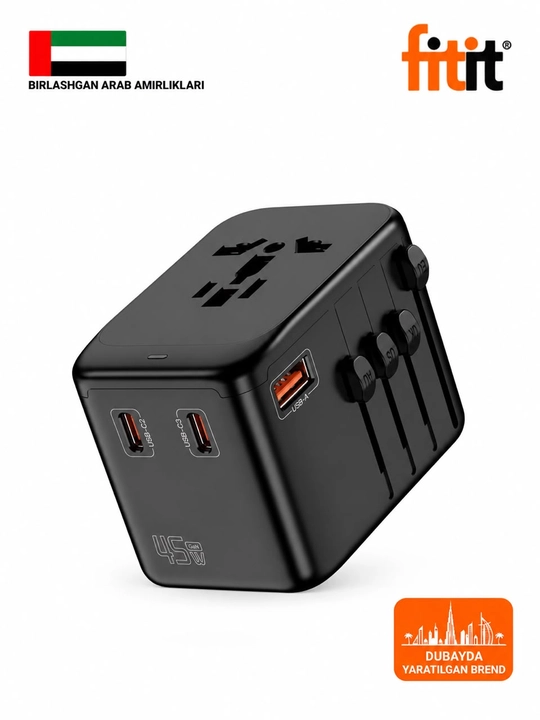 Fitit Universal Adapter 45W - universal kuchli adapter - 
