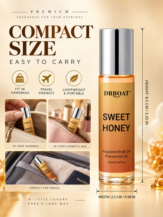 Atirlar erkaklar va ayollar uchun feramon atir Sweet Honey 10ml, rolikli yog'li atir, uzoq