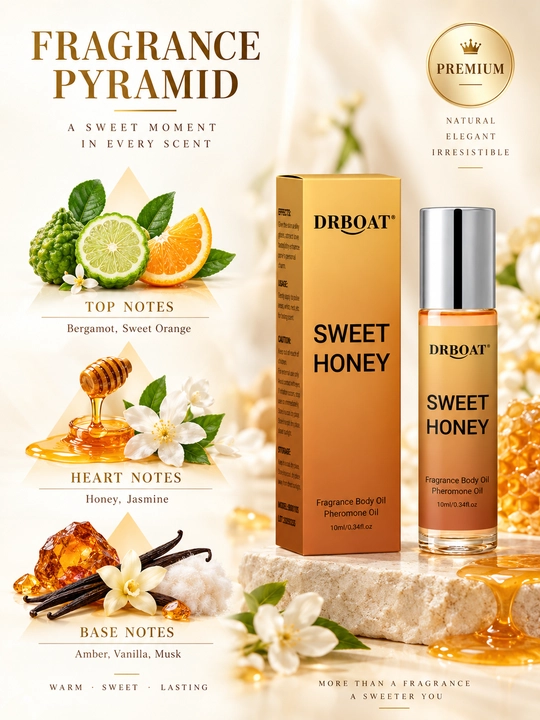 Atirlar erkaklar va ayollar uchun feramon atir Sweet Honey 10ml, rolikli yog'li atir, uzoq