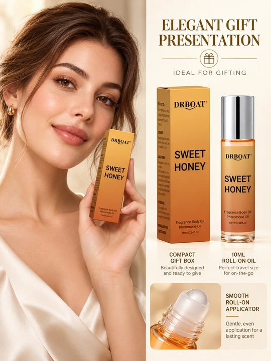 Atirlar erkaklar va ayollar uchun feramon atir Sweet Honey 10ml, rolikli yog'li atir, uzoq