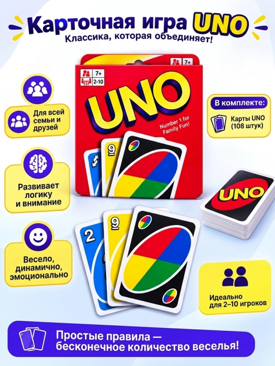 Карточная игра UNO — увлекательная игра для всей семьи и компании - 