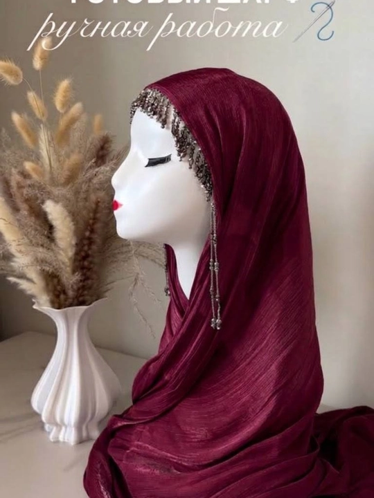 Organza sharf, ayol va qizlar uchun, ro'mol, hijob, 175 x 75 sm