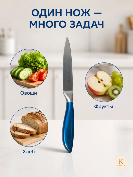 Кухонный нож для овощей, фруктов и хлеба, нержавеющая сталь, 25 или 33 см