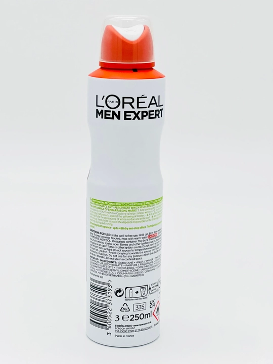 Антиперспирант-дезодорант спрей L'Oreal Paris Men Expert защита от пота на 96часов, 250 мл