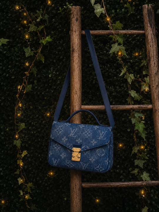 Женская сумка с надписью Louis Vuitton Pochette Métis, деним