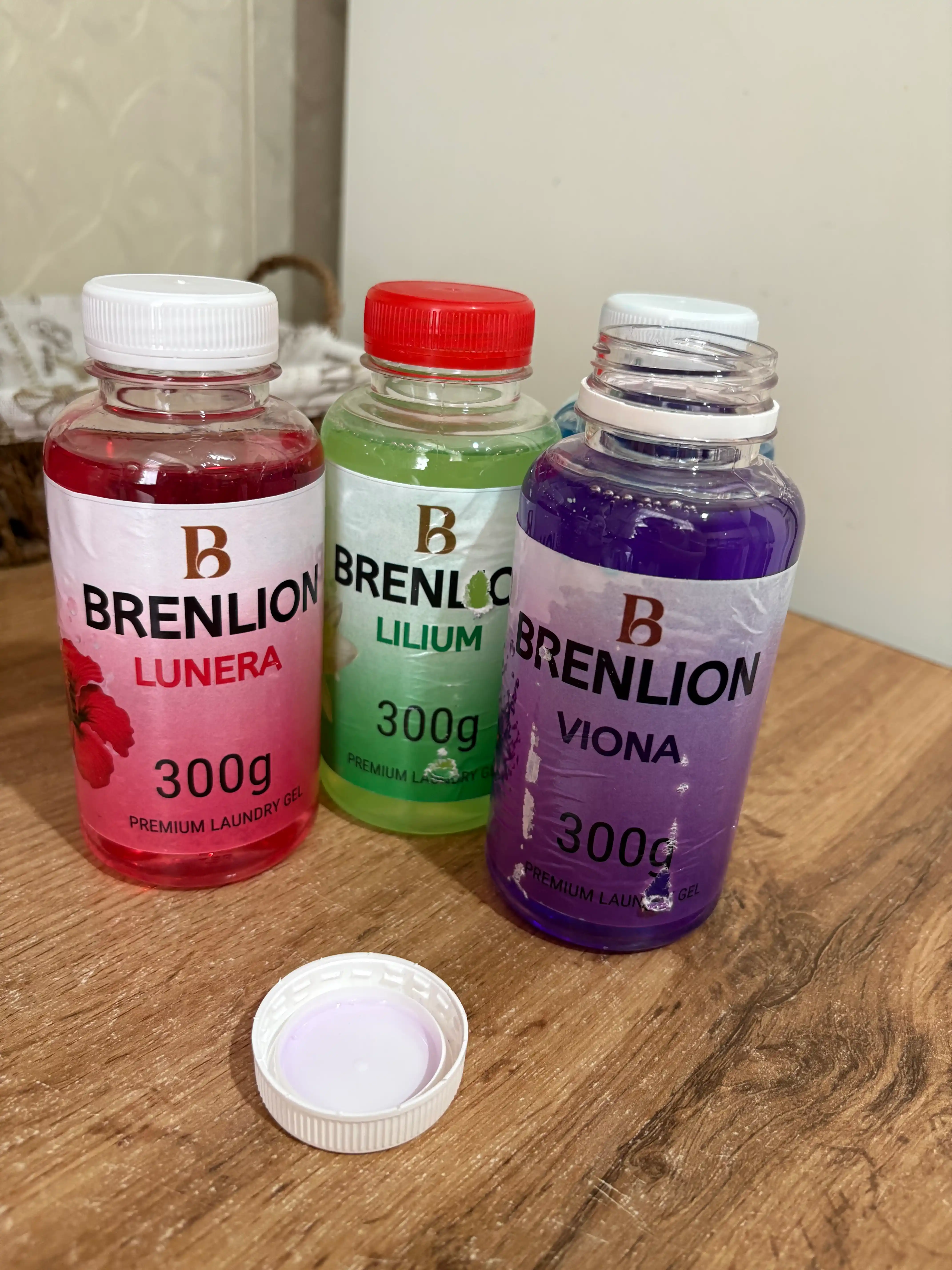 Набор гелей для стирки BRENLION, мини-сет 4-в-1, жидкий порошок для стирки белья, 4 х 300г