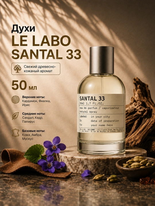 Parfyumlangan suv Le Labo Santal 33, erkaklar va ayollar uchun, 10 ml, 5 ml - 