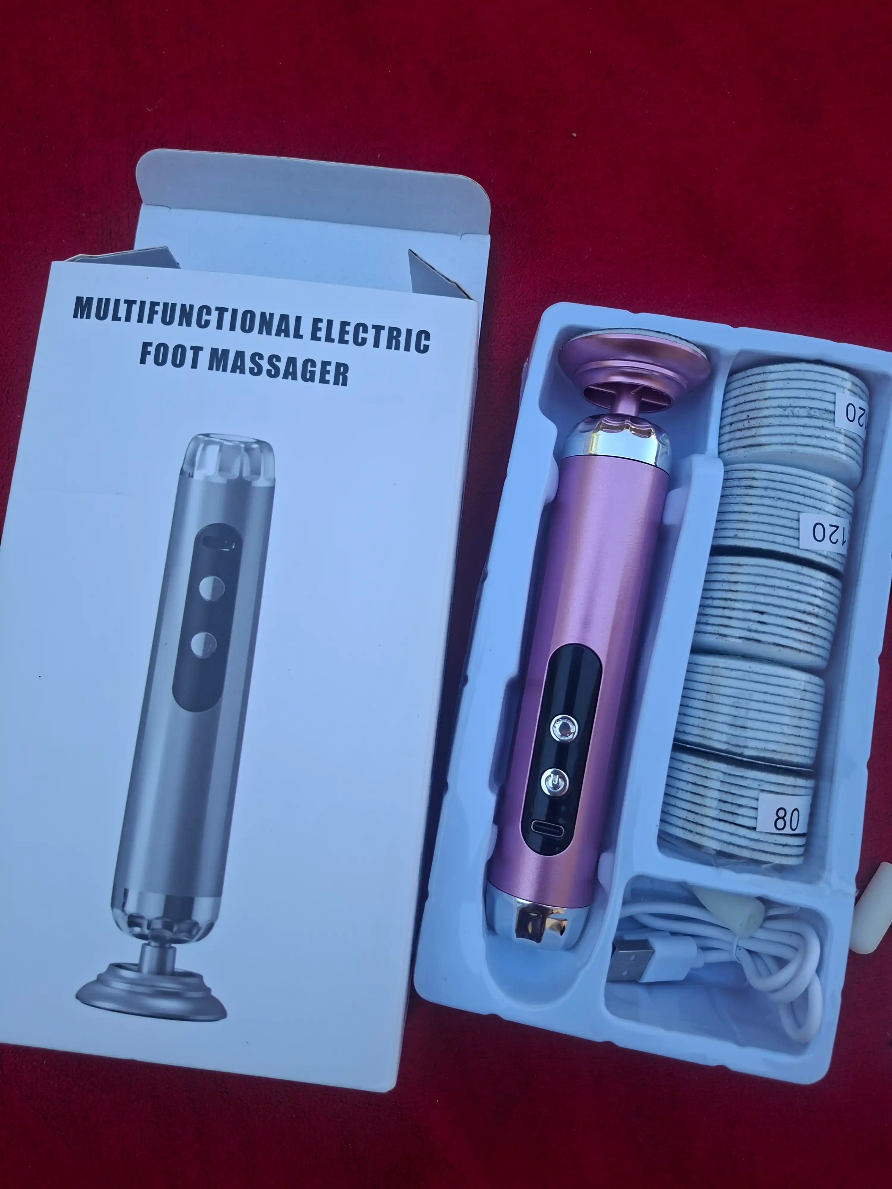 LED displeyli elektr oyoq pomza toshi, 5 tezlik, 4 ta qo'shimcha