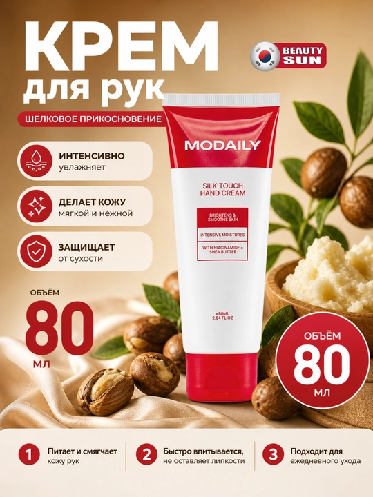 Qo'l uchun krem, Modaily, Silk Touch Hand Cream, 80 ml