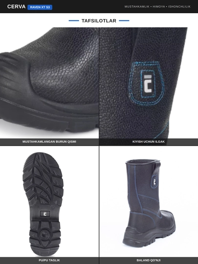 RAVEN XT S3 SRC Rigger maxsus ishchi poyabzali, qora rangli