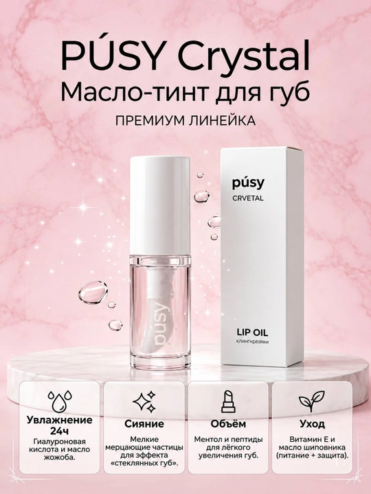 PÚSY blesk Lip Oil — масло-тинт для губ, 4,5 мл - 