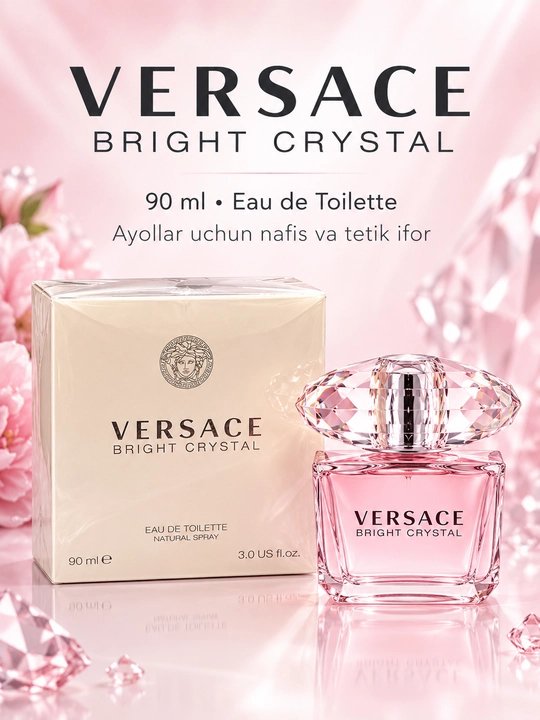 Туалетная вода для женщин Versace Bright Crystal, 90 мл, цветочно-фруктовый аромат - 
