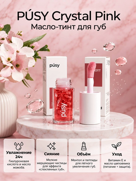 PÚSY blesk Lip Oil — масло-тинт для губ, 4,5 мл - 