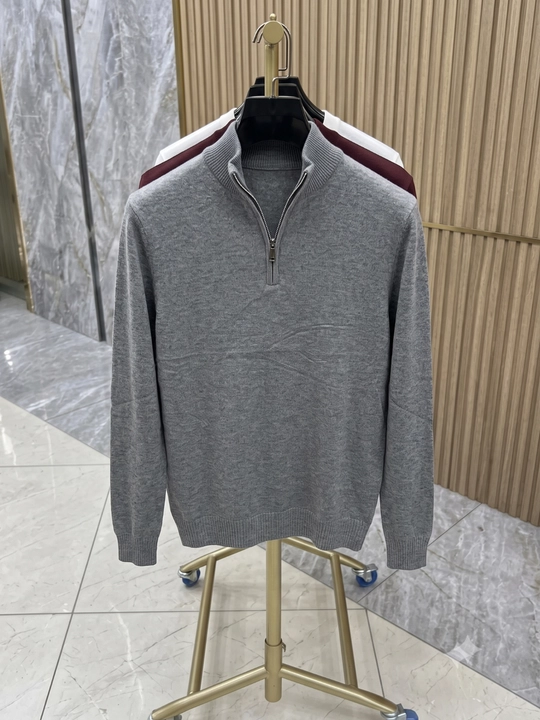 Urban Gentleman – yoqasi zamokli premium erkaklar sviteri Quarter-zip - 