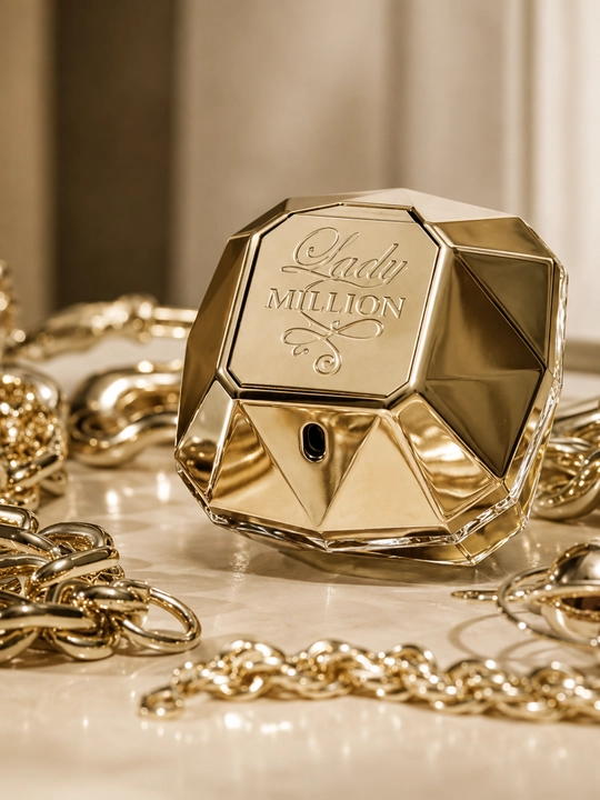 Paco Rabanne Lady Million ayollar atiri, gulli-mevali Eau de Parfum, mini parfyum, dekant