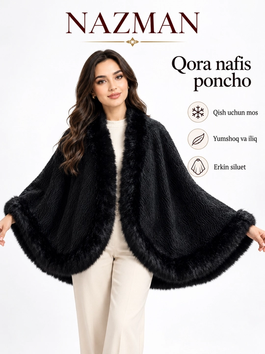 Qizlar va Ayollar uchun poncho-bolero - 