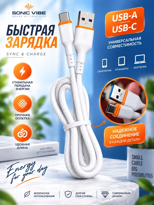 Кабель USB Type-C USB-A - 