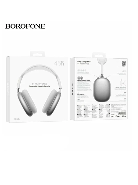 Borofone BO35, Bluetooth и AUX, срок службы 45 часов, сменные магнитные амбушюры