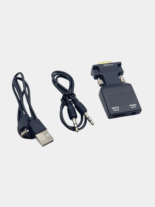 3,5 mm audio chiqishiga ega portativ VGA to HDMI konvertor adapteri