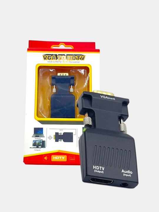 3,5 mm audio chiqishiga ega portativ VGA to HDMI konvertor adapteri - 