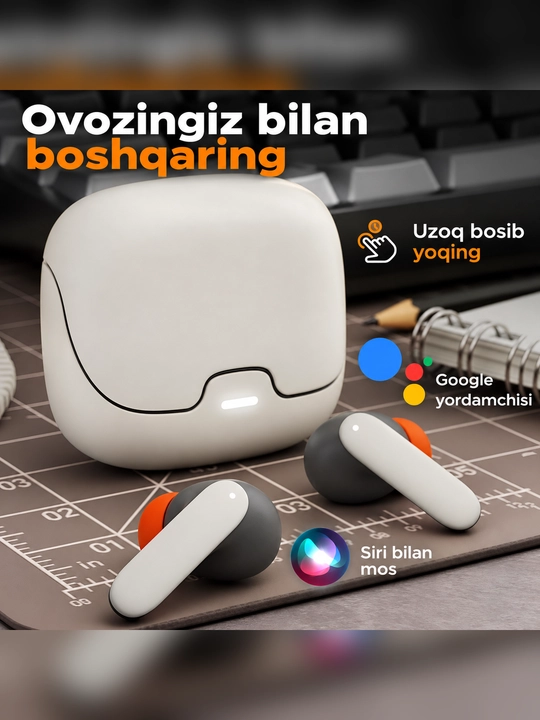 Simsiz Bluetooth quloqchinlar, TWS sensorli, iPhone va Android uchun, kuchli bass S36