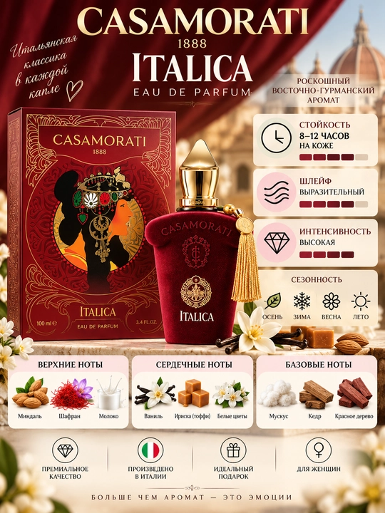 Xerjoff Casamorati 1888 Italica Eau de Parfum, uniseks parfyumlangan suv, 100 ml