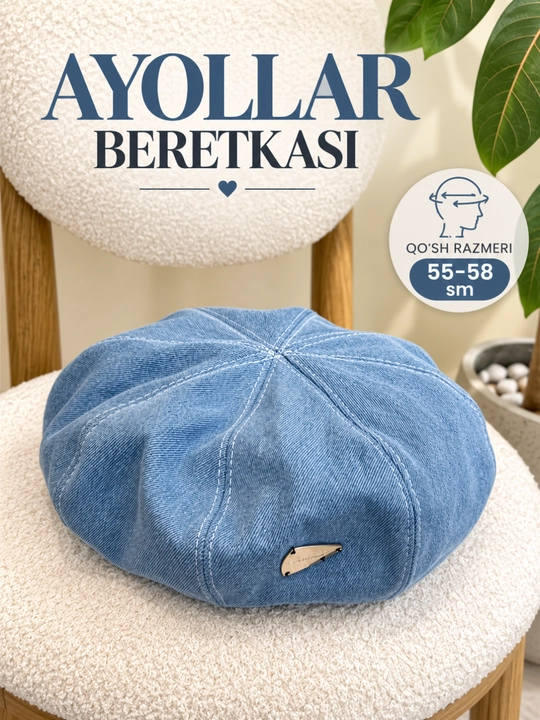 Ayollar beretkasi, kuzgi beretka, qizlar uchun beretka, kuzgi shapka, ayollar bosh kiyimi,