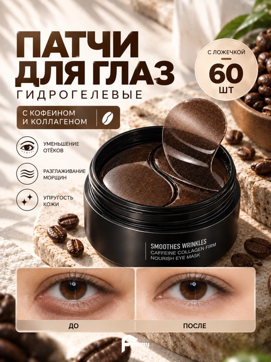 Инновационные патчи для глаз с золотом и коллагеном, 60 штук - 