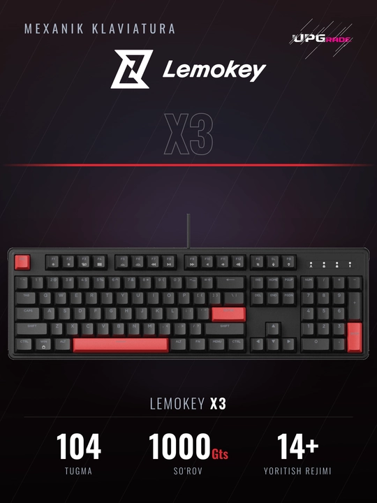 Игровая клавиатура Lemokey X3 104Key