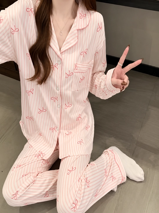 Ayollar uchun uzun yengli pijama,uzun shimli pijama,uy kiyimi,pijama-kuz va qish uchun