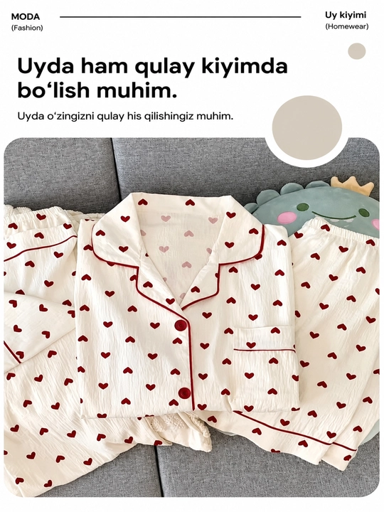 Ayollar uchun uzun yengli pijama,uzun shimli pijama,uy kiyimi,pijama-kuz va qish uchun
