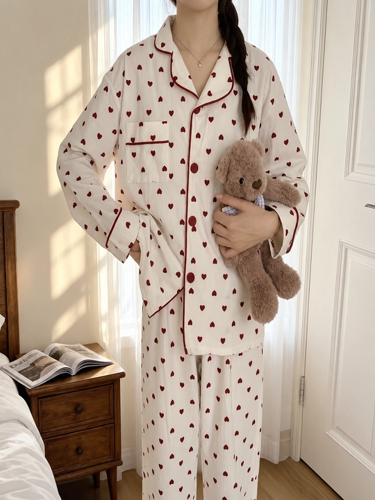 Ayollar uchun uzun yengli pijama,uzun shimli pijama,uy kiyimi,pijama-kuz va qish uchun