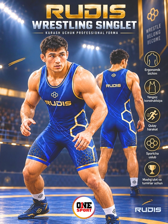 Профессиональное борцовское трико RUDIS, wrestling singlet, спортивная форма для борьбы - 