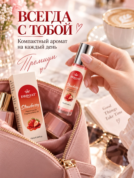 Ayollar uchun sersuv qulupnay hidli moyli atir (Maslyanye duhi, feromon), 10 ml