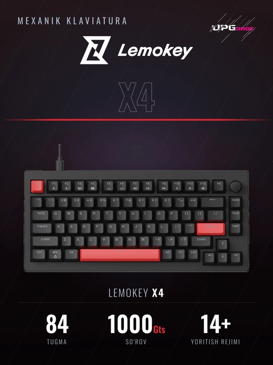 O'yin klaviaturasi Lemokey X4 84Key