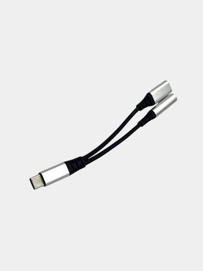 Audio splitter Yshaklidagi splitter 3.5m Mini-Jack type-c dan aux va typec kirishiga