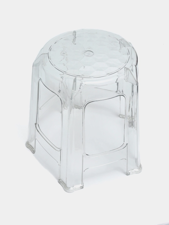 Akrilli shaffof taburet, o'ta mustahkam stul, 200 kg gacha, 36x32x38 sm, 1, 2, 4 dona