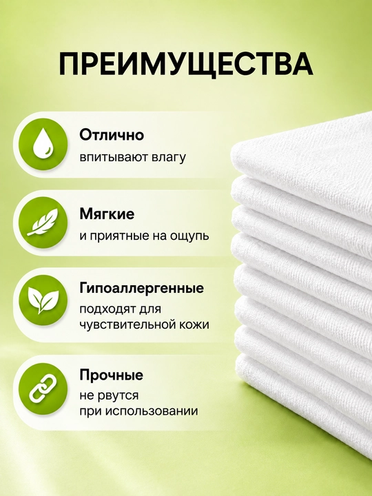 Tensella Одноразовые полотенца из спанлейса, 35×70 см, 50 шт