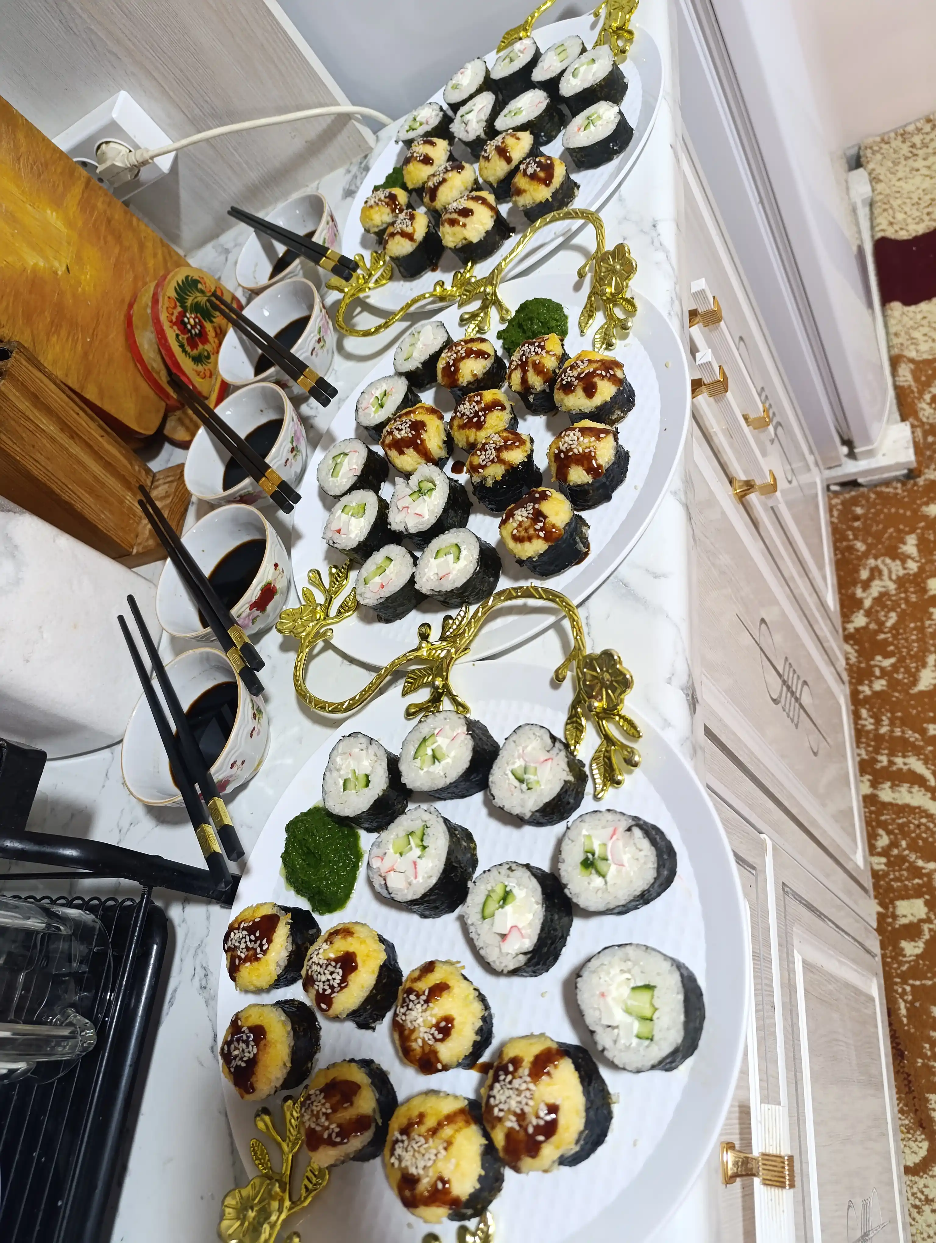 Китайские палочки для еды, палочки для суши, роллов, лапши и рамёна, многоразовые