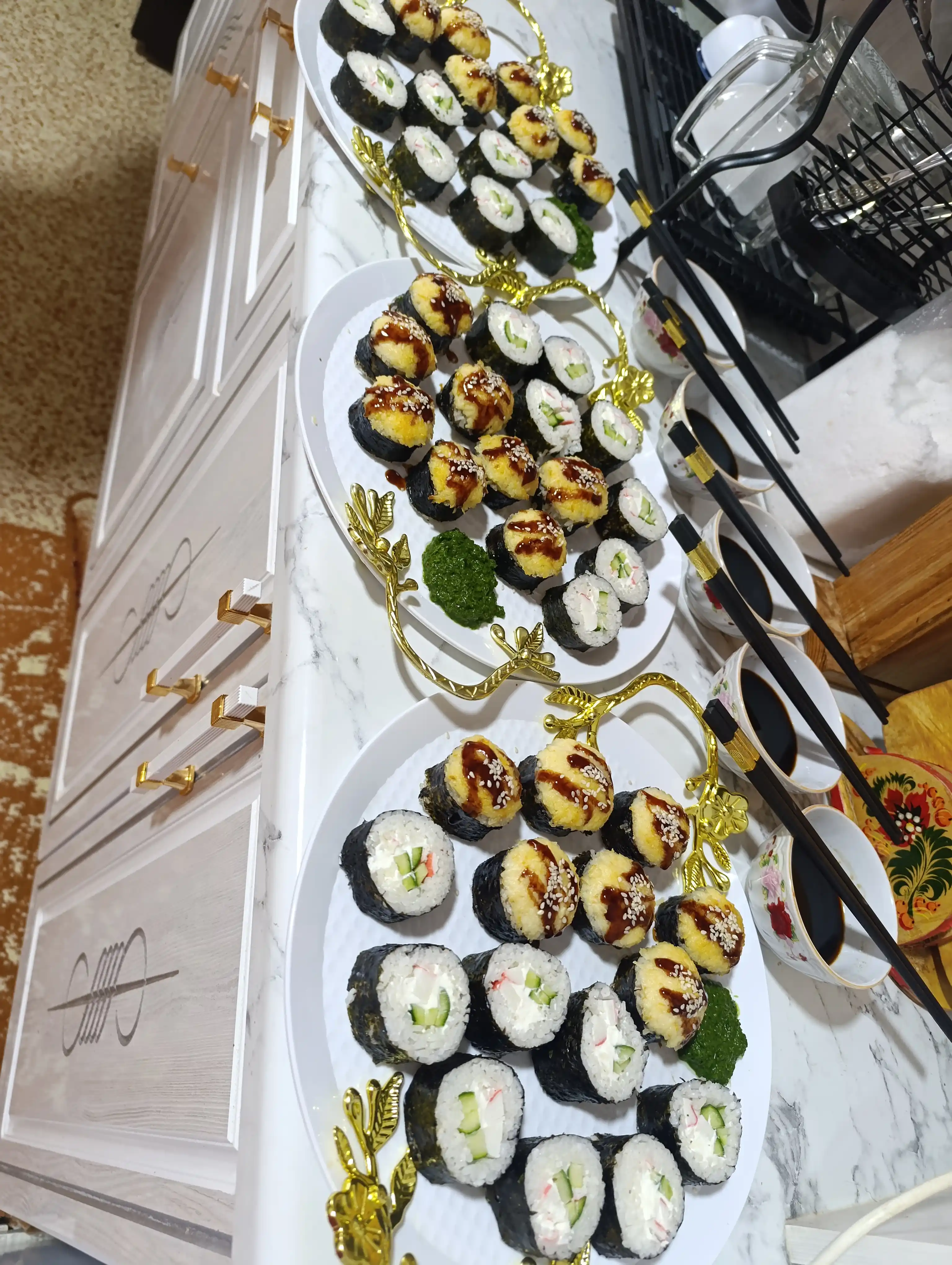 Китайские палочки для еды, палочки для суши, роллов, лапши и рамёна, многоразовые