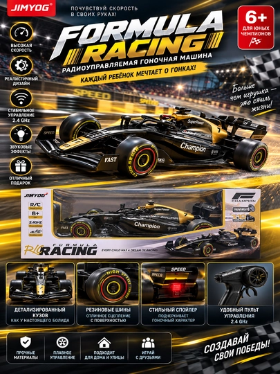 Formula Racing 1:10 masofadan boshqariladigan poyga mashinasi, 2.4 GHz - 
