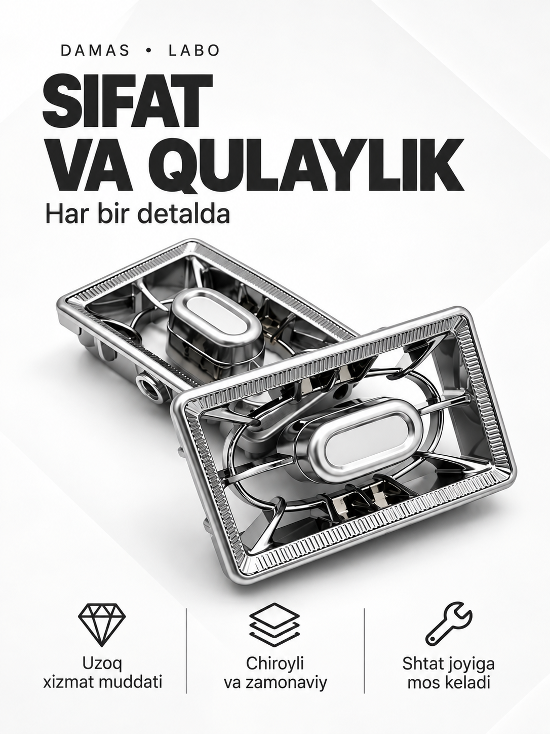 Damas Labo havo deflektori, salon ventilyatsiya panjarasi, havo yo'naltirgich, ABS plastik