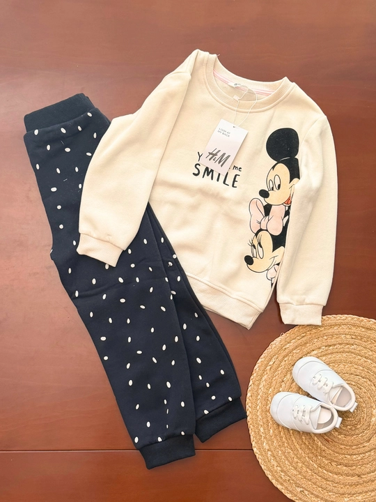 Костюм для девочек Disney Микки Маус, комплект одежды двойка свитшот и штаны - 