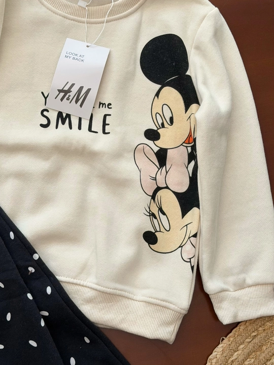 Костюм для девочек Disney Микки Маус, комплект одежды двойка свитшот и штаны