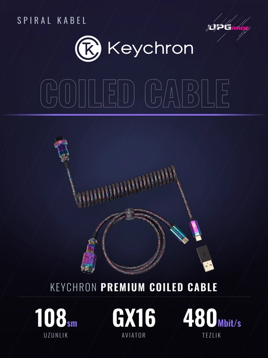 Keychron Type-A/Type-C o‘ralgan kabeli