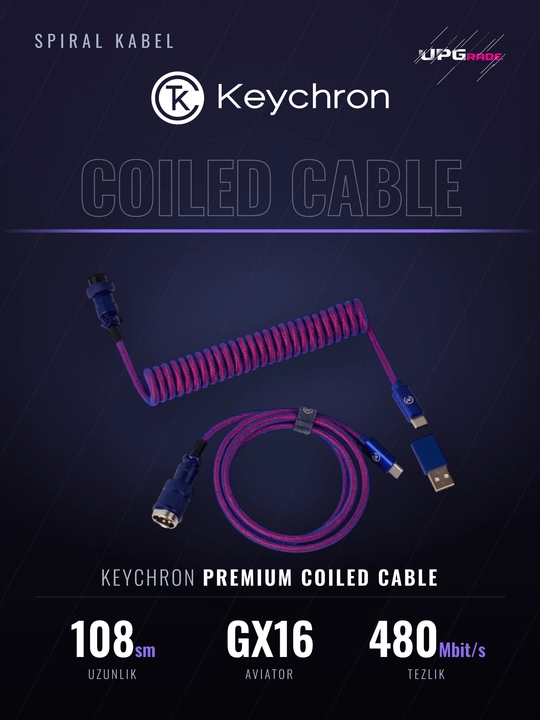 Keychron Type-A/Type-C o‘ralgan kabeli