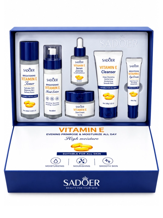 SADOER Vitamin E yuz parvarishi to‘plami, 6 qismli kosmetik jamlanma