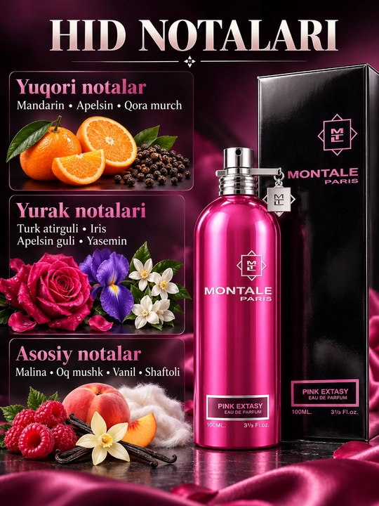 Atir Sovga Sovg`a Montale Paris Pink Extasy Eau de Parfum, ayollar uchun atir, 100 ml