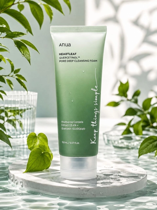 Yuz uchun chuqur teshiklarni tozalovchi Anua Heartleaf Quercetinol ko‘pigi, 150 ml